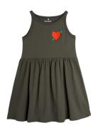 Arrowed Heart Emb Tank Dress Black Mini Rodini