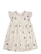Printed Dress W. Ruffle Sleeves Cream Copenhagen Colors