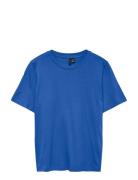 Vmpaulina Ss T-Shirt Jrs Noos Blue Vero Moda