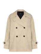 Short Double-Breasted Trench Coat Beige Mango