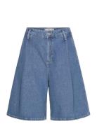Pleated Denim Bermuda Jorts Blue Mango