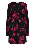 Slfvaletta Ls Short Wrap Dress B Black Selected