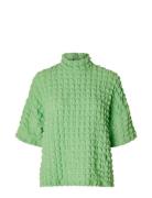 Slfmonika Ss High Neck Top B Green Selected