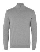 Slhberg Half Zip Cardigan Noos Grey Selected