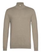 Slhberg Ls Half Zip Noos Khaki Selected