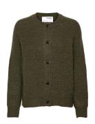 Slflulu Ls Knit Short Cardigan Noos Khaki Selected