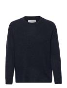 Slflulu Ls Knit O-Neck Noos Navy Selected