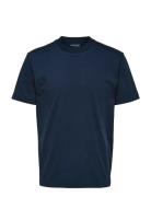 Slhcolman Ss O-Neck Tee Noos Navy Selected