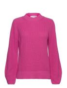 Slfleslie Ls Knit O-Neck B Pink Selected