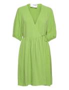 Slframi 2/4 Short Wrap Dress B Green Selected