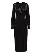 Slflyra Ls Ankle Wrap Dress B Black Selected