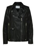 Slfmadison Leather Jacket B Noos Black Selected