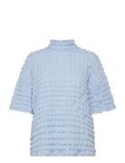 Slfmonika Ss High Neck Top B Blue Selected