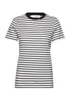 Slfmyessential Ss Stripe O-Neck Tee Noos Black Selected