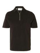 Slhrelax-Terry Ss Zip Polo Ex Black Selected