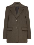 Slfsasja Wool Blazer B Khaki Selected