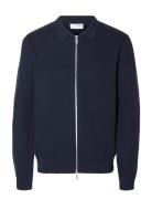 Slhdane Ls Knit Structure Cardigan Noos Navy Selected