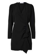 Slfsine Ls Short Ruffle Dress B Black Selected