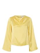 Slfselene Ls Draped Neckline Top B Yellow Selected