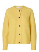 Slflulu Ls Knit Short Cardigan Noos Yellow Selected