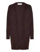 Slflulu New Ls Knit Long Cardigan B Noos Brown Selected