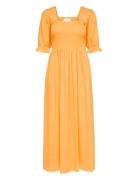 Slfjuana-Ulrikke 2/4 Smock Ankle Dress B Orange Selected