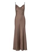 Monroe Cowl Neck Maxi Dress Brown Bardot