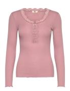 Rmwbalta Ls Regular Placket T-Shirt Pink RM By Rosemunde