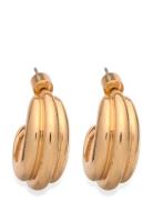 Embossed Hoop Earrings Gold Mango