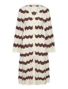 Isobel Wide Sleeve Knitted Midi Dress Brown Malina