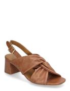 Sandals - Block Heels Brown ANGULUS