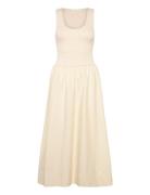 Flared Dress In Combined Fabric Cream Mango