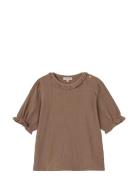Blooming Ss Blouse Brown Fliink
