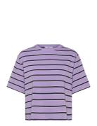 Striped Over D T-Shirt Purple Mango