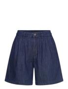 Straight-Fit Rinse-Wash Denim Bermuda Shorts Navy Mango