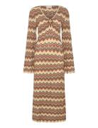 Zinna Wide Sleeve Knitted Dress Brown Malina