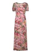 Dotted Georgette Maxi Dress Pink By Ti Mo