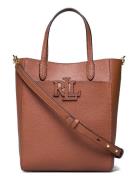 Pebbled Leather Small Cameryn Tote Bag Brown Lauren Ralph Lauren