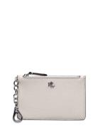 Crosshatch Leather Zip Card Case Cream Lauren Ralph Lauren