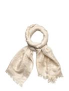 Metallic Logo Jacquard Wrap Scarf White Lauren Ralph Lauren