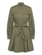 Belted Cotton-Blend Shirtdress Khaki Lauren Ralph Lauren