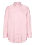 Over Floral-Logo Linen Shirt Pink Lauren Ralph Lauren