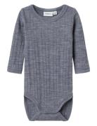 Nbmwang Wool Needle Ls Body Solid Noos Grey Name It