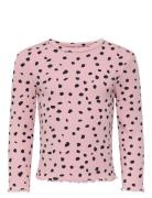 Kmgtrinny Life Aop Ls O-Nck Top Jrs Noos Pink Kids Only