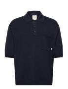 Ss Snowy Tech Knit Boxy Polo Swe Black Calvin Klein