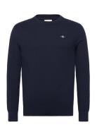 Textured Cotton C-Neck Navy GANT