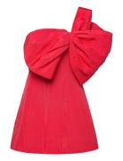 Bella Bow Mini Dress Red Bardot