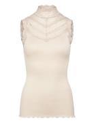 Rwbenita Sl Turtleneck Lace Top Beige Rosemunde