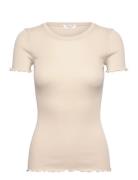 Rwbernadine Organic Ss O-Neck T-Sh Beige Rosemunde