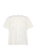 Rwella Ss Regular Blouse Cream Rosemunde